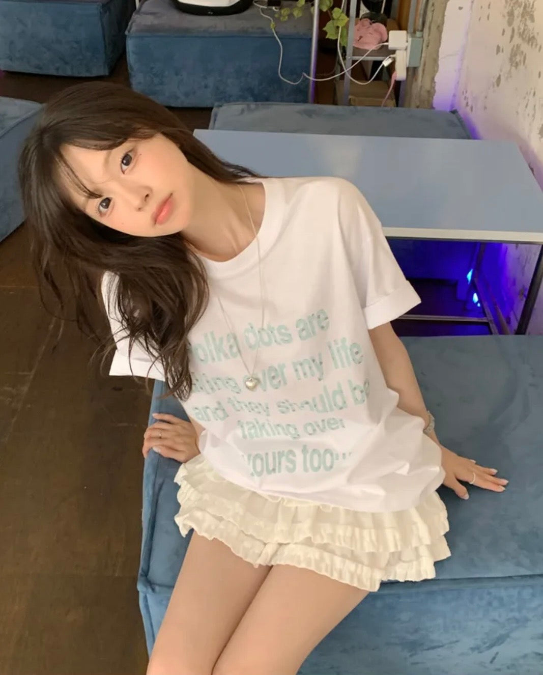 復古字母印花Tee 四色入