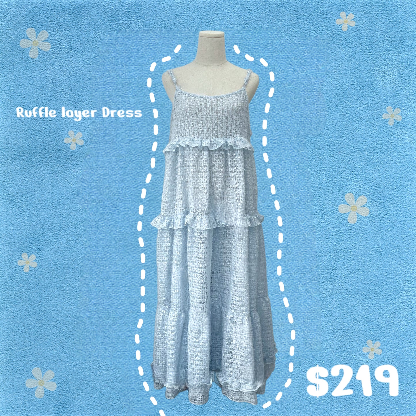 two ways兩面可穿ruffle Layer連身裙