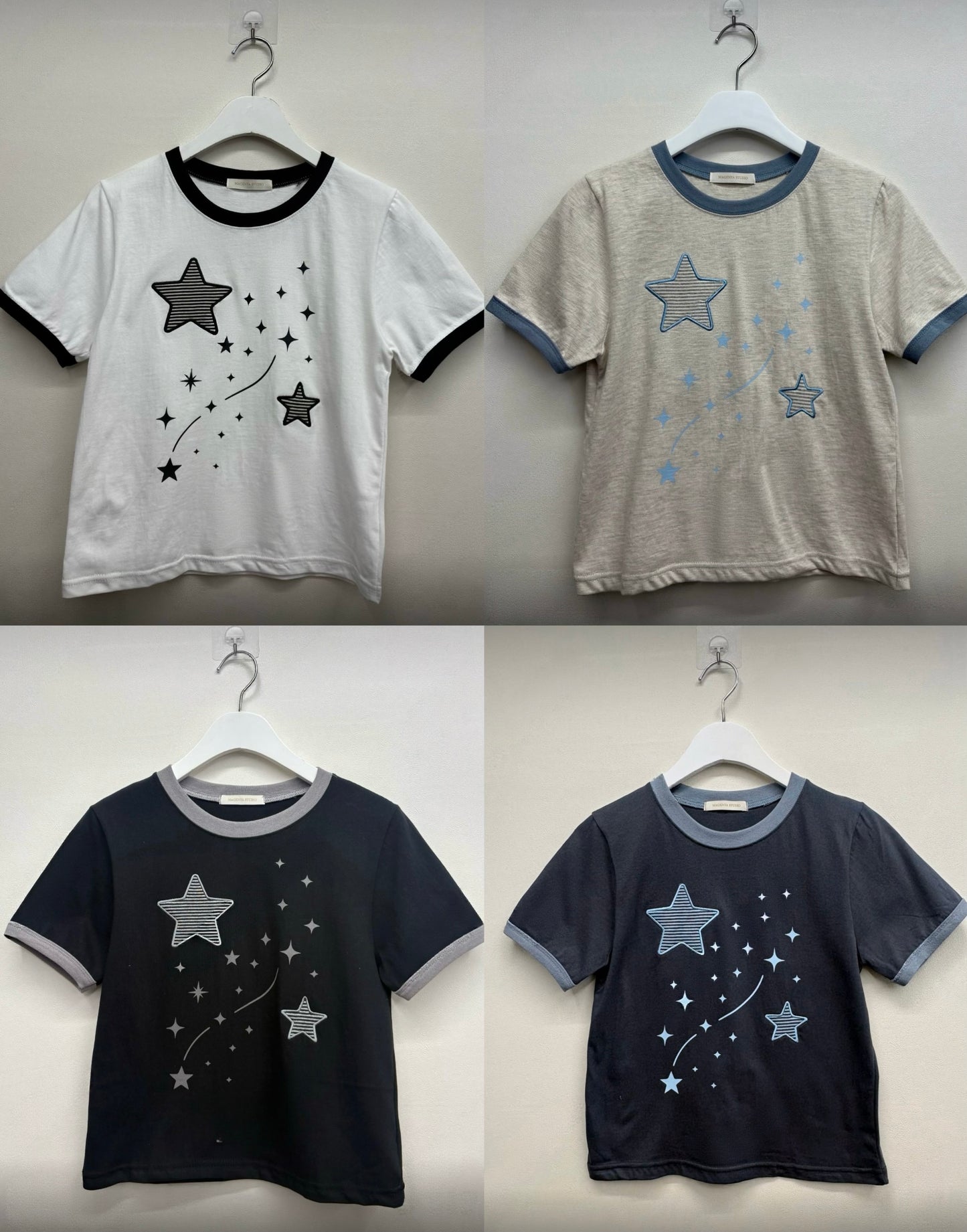 超人氣星星Crop Top 四色入