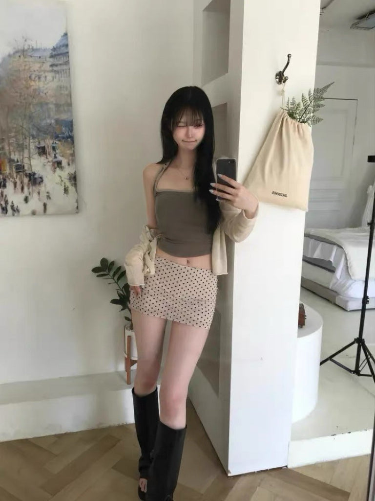 波點網紗短裙 三色入