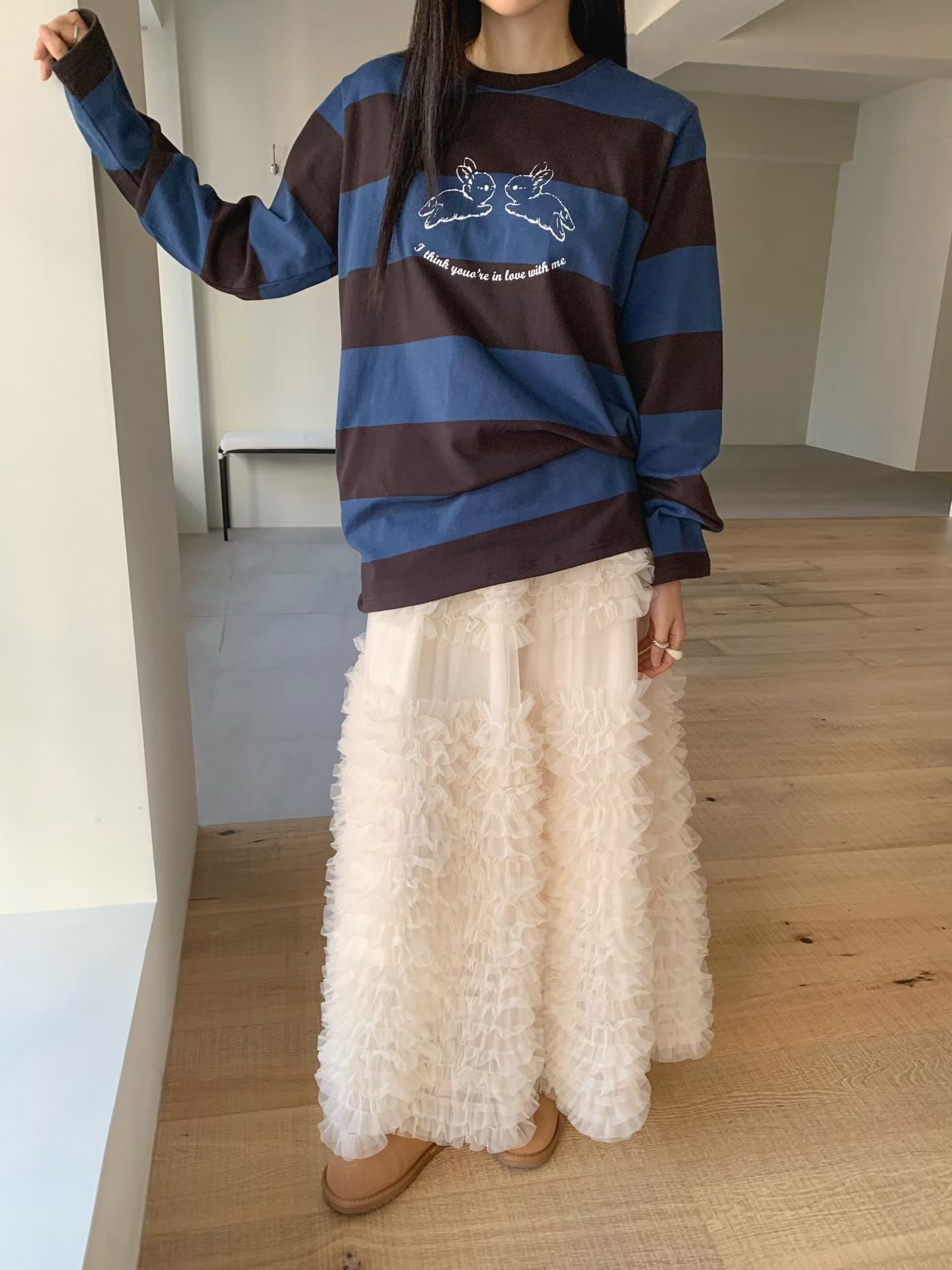 Ruffle紗紗半身裙 兩色入
