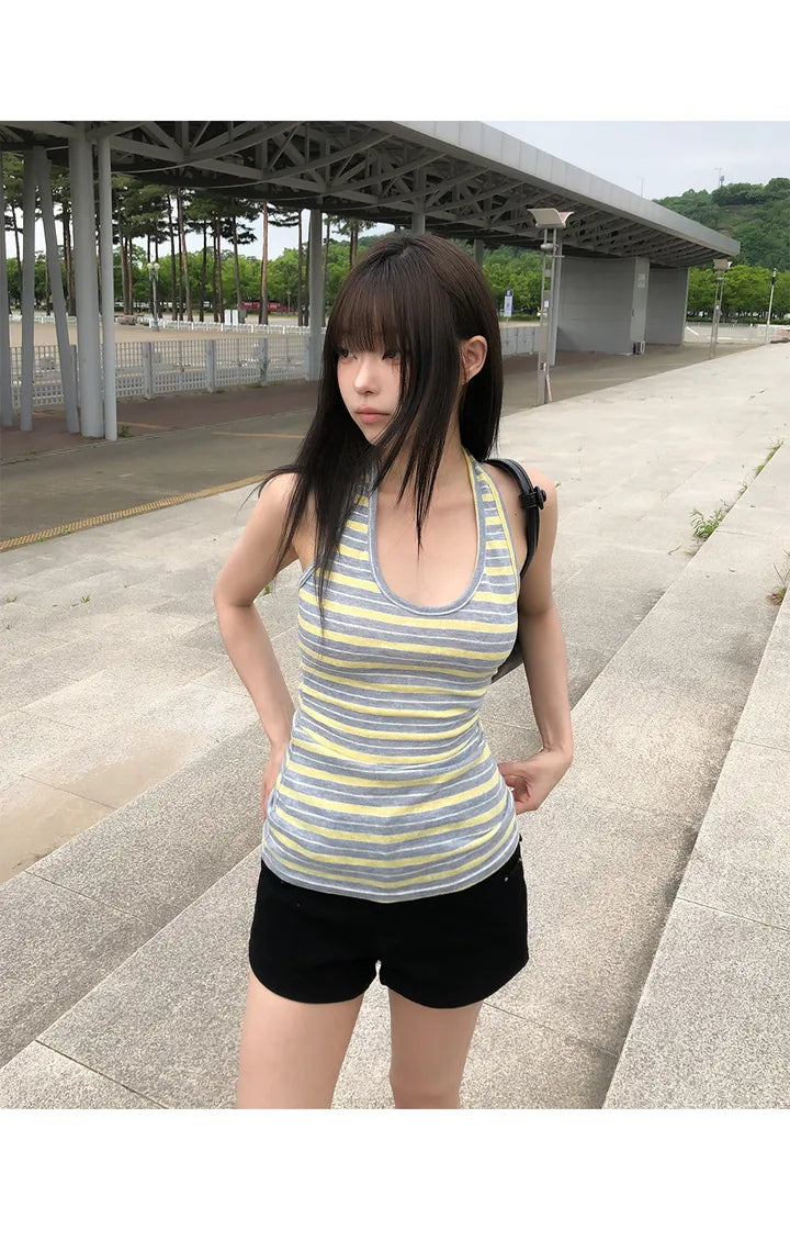 間條掛膊背心 兩色入
