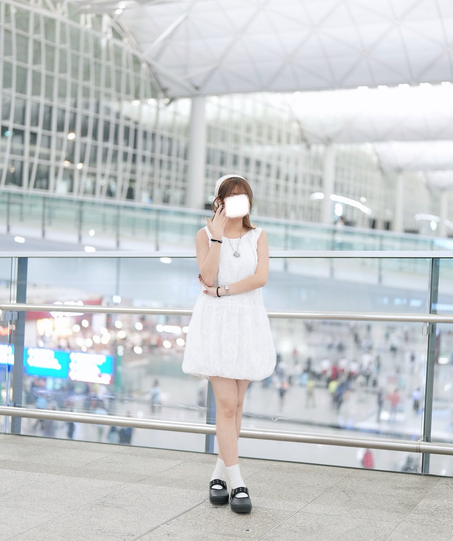 立體花朵背心泡泡裙