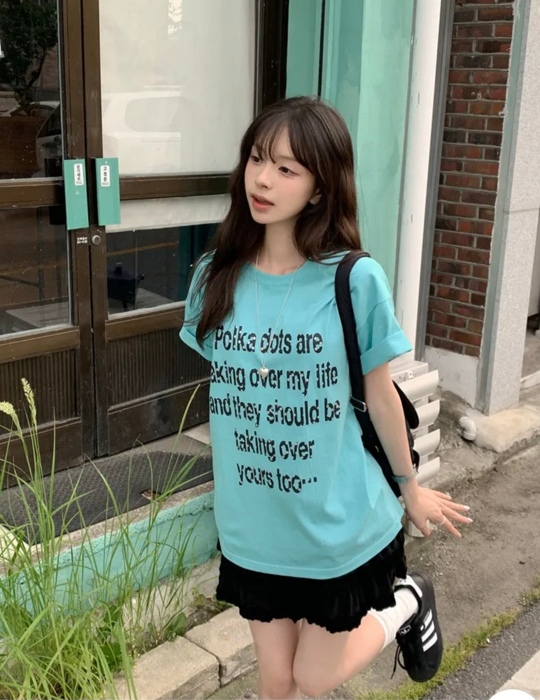 復古字母印花Tee 四色入