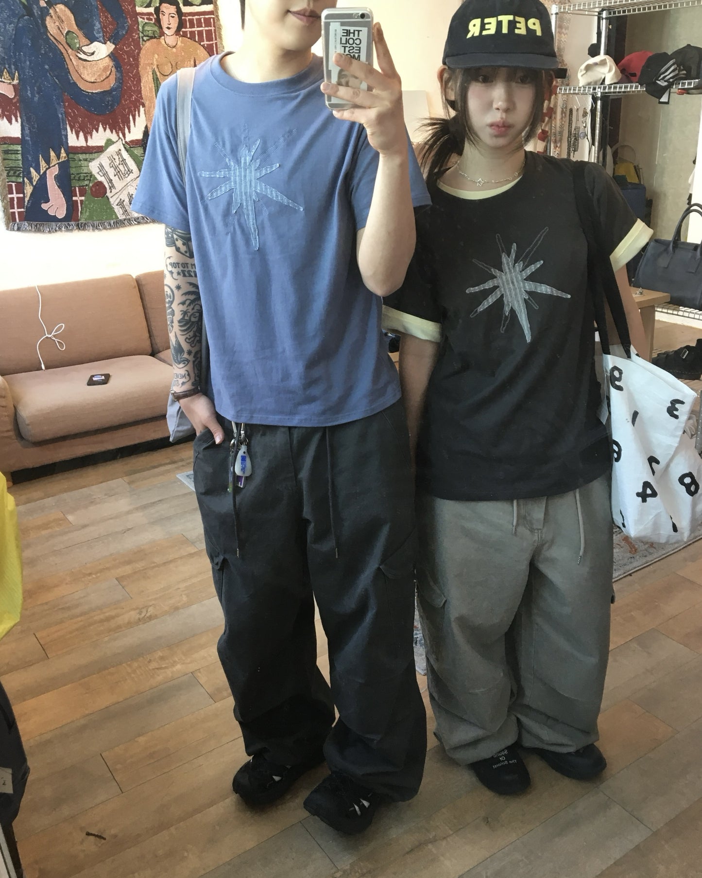 【1+1】格紋星星Tee 五色入