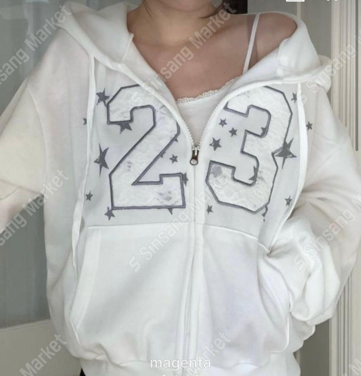 Lace Embroidered Zip-Up Shirt