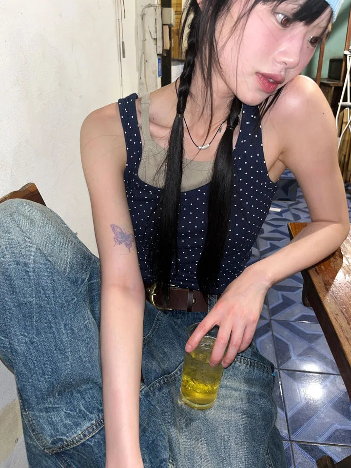波點貼身背心 四色入