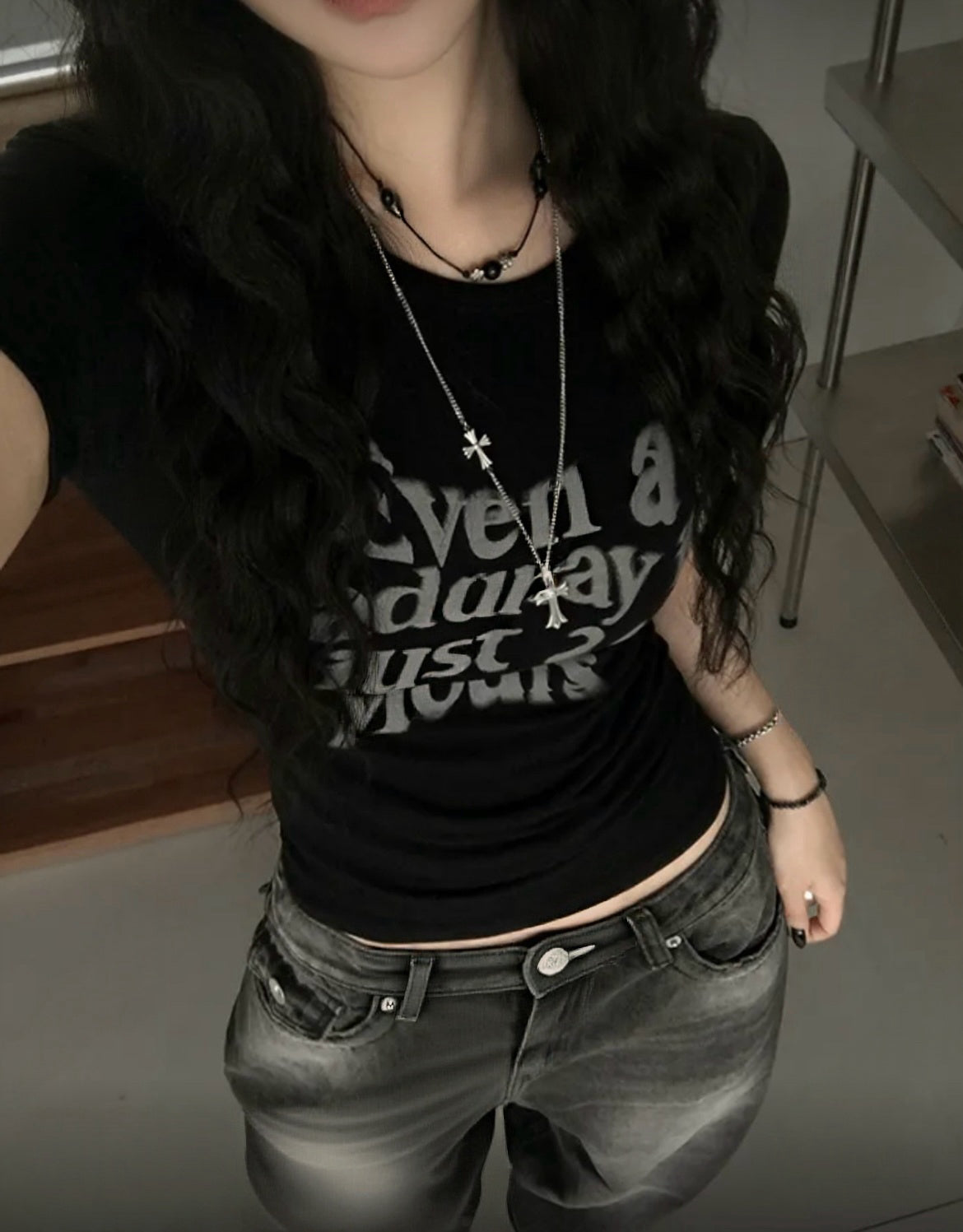 韓制字母貼身Top 三色入