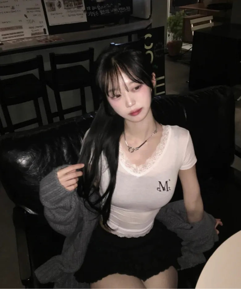MUCENT Lace貼身短袖Top 三色入