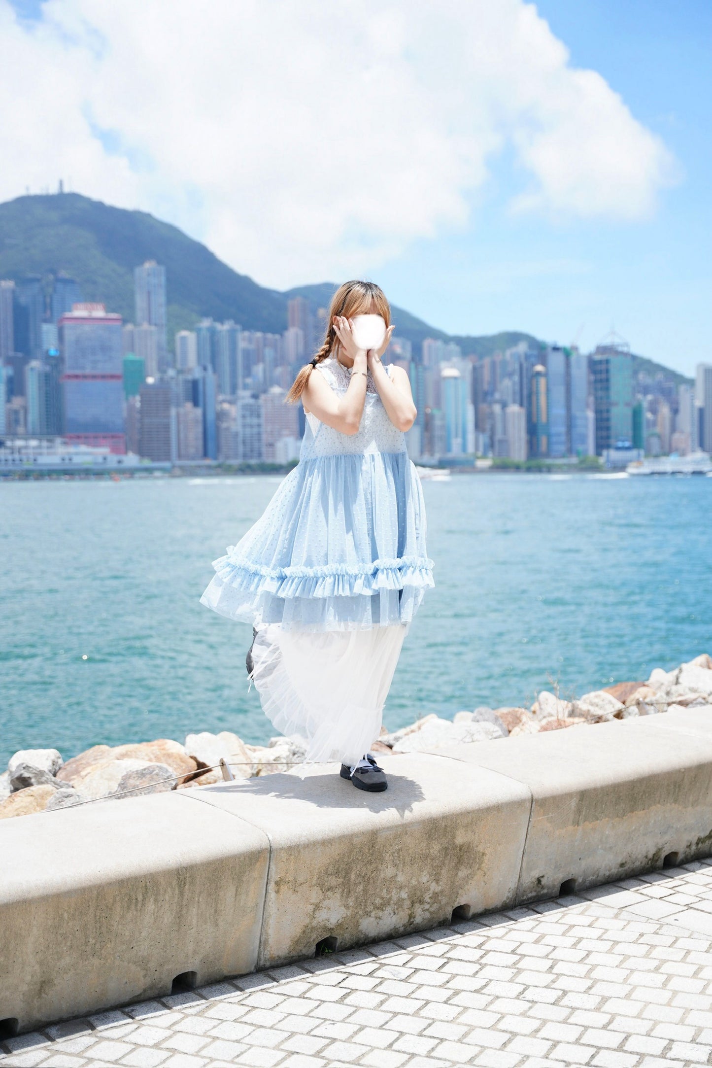 愛心網紗ruffle OPS 四色入