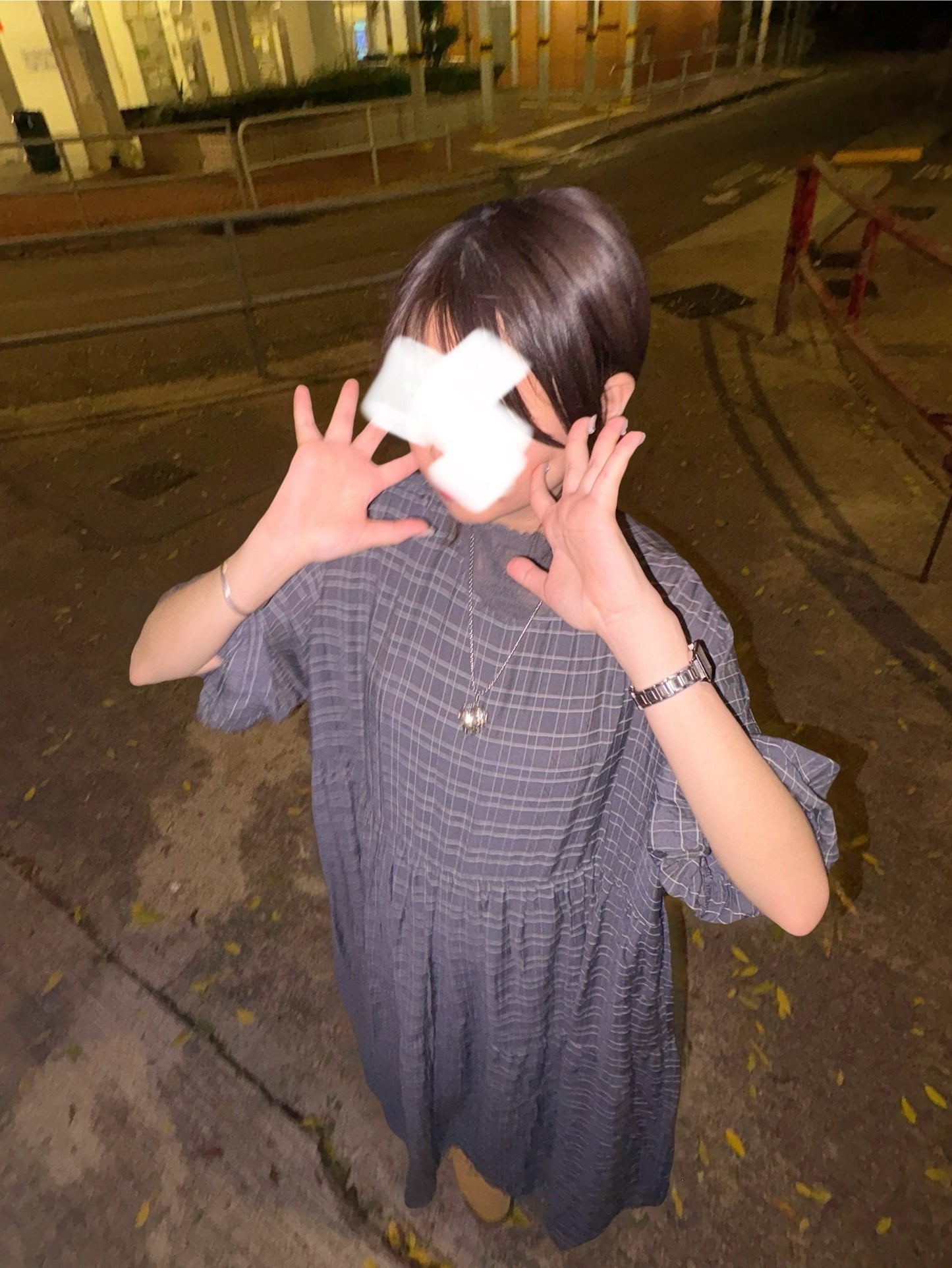 暗紋泡泡袖OPS