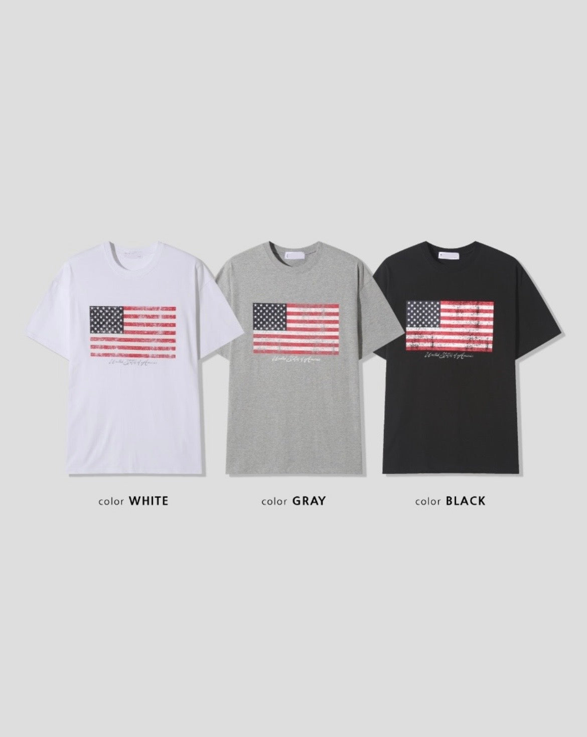 【1+1】美國國旗oversize Tee 三色入