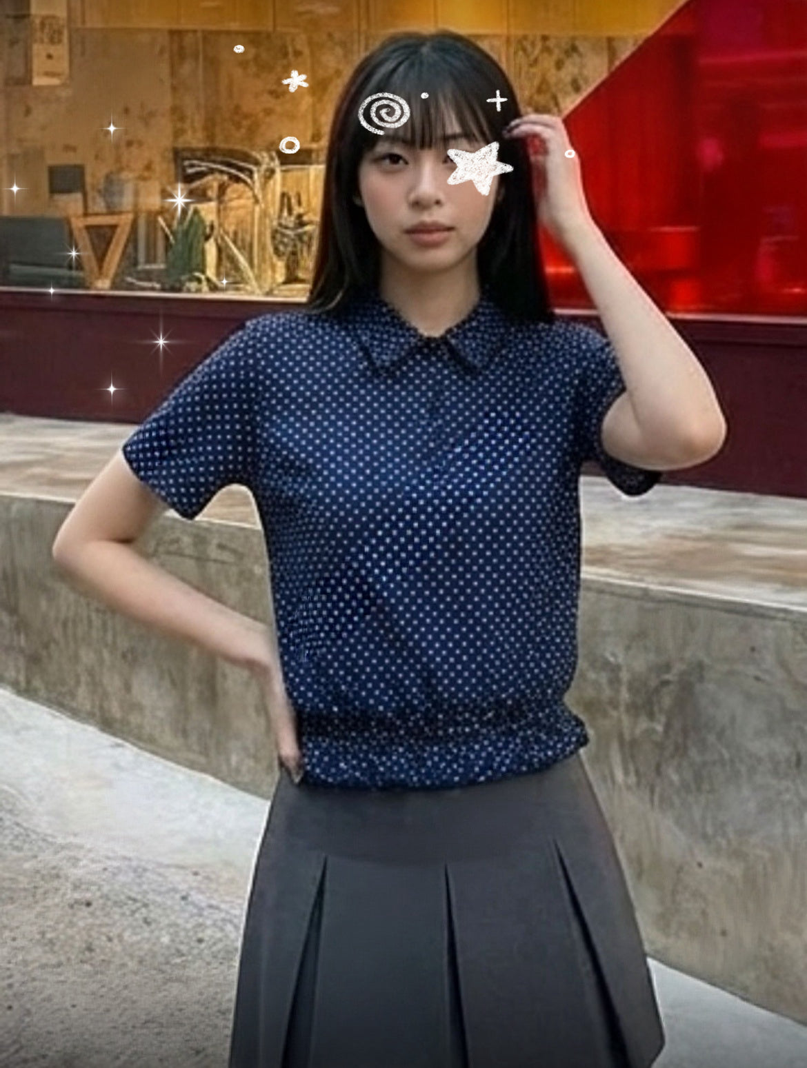 波點Polo上衣