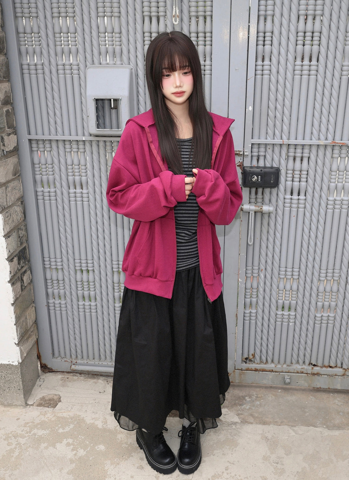 淨色拉鏈連帽外套 六色入