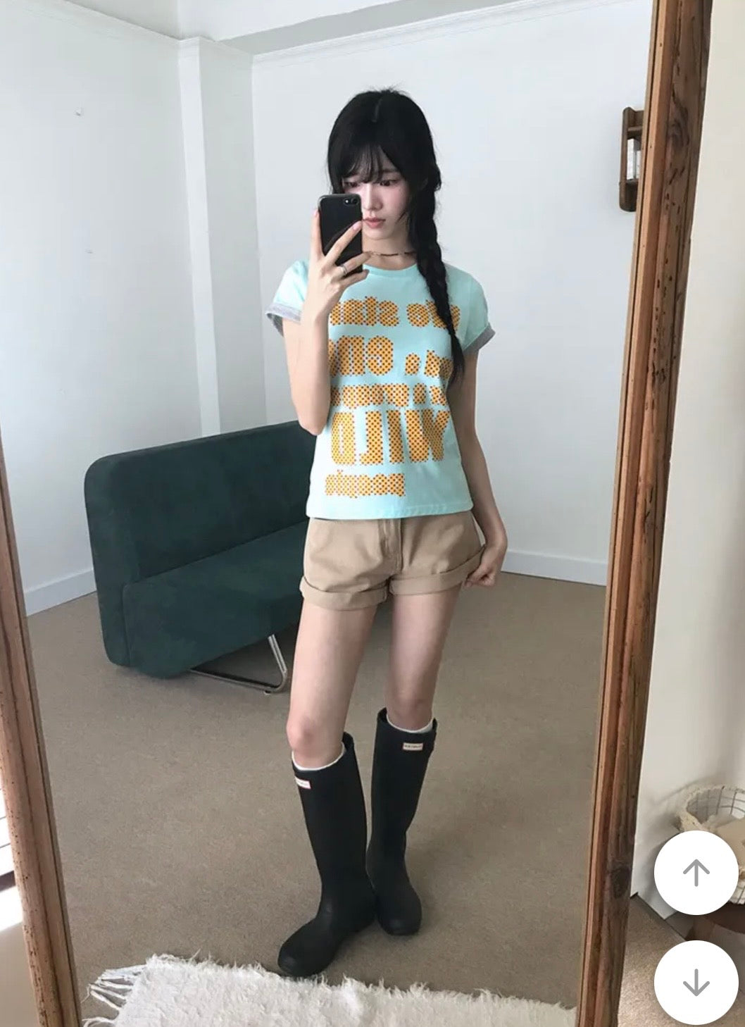撞色滾邊英文印花短T 五色入