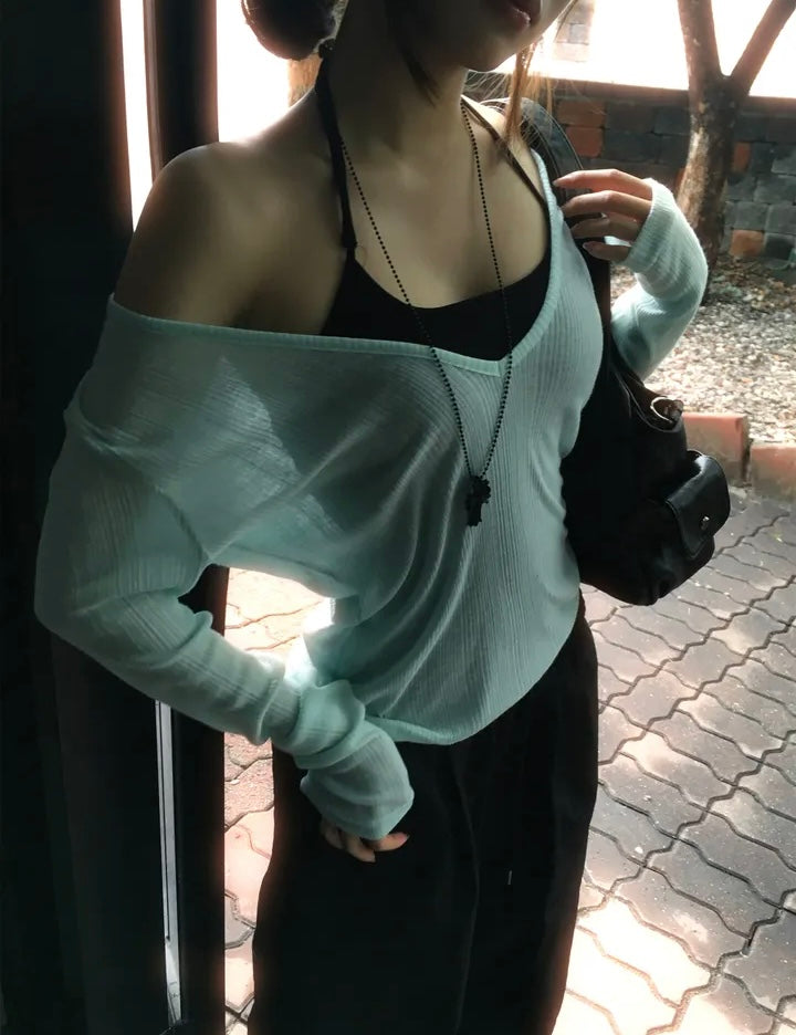 V領微透防曬罩衫 八色入