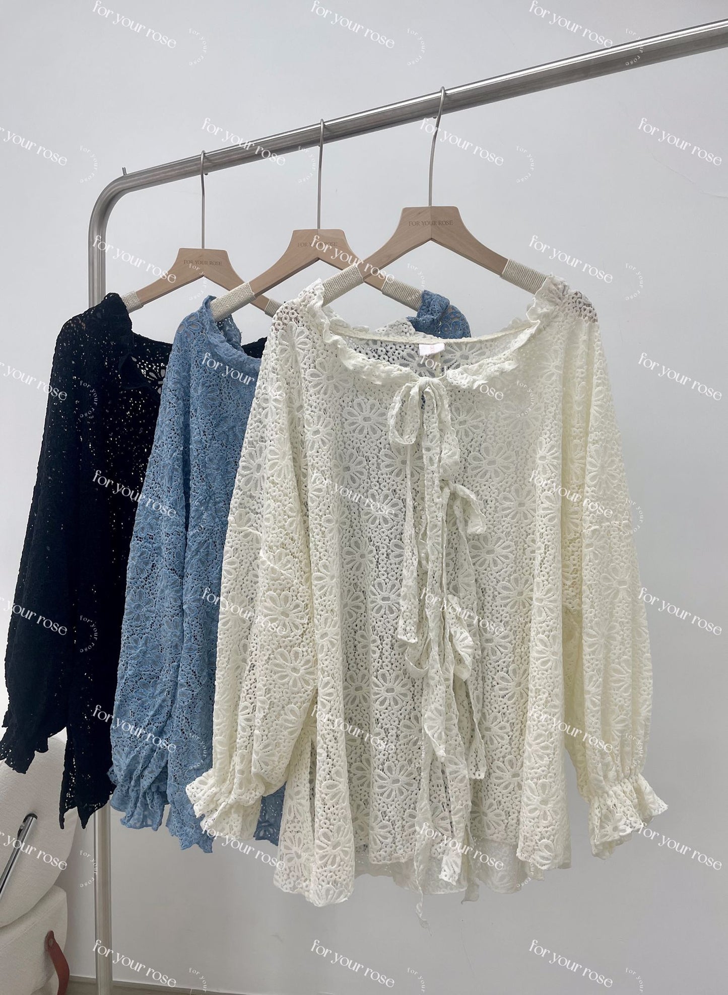 絨面花花ruffle外套 三色入
