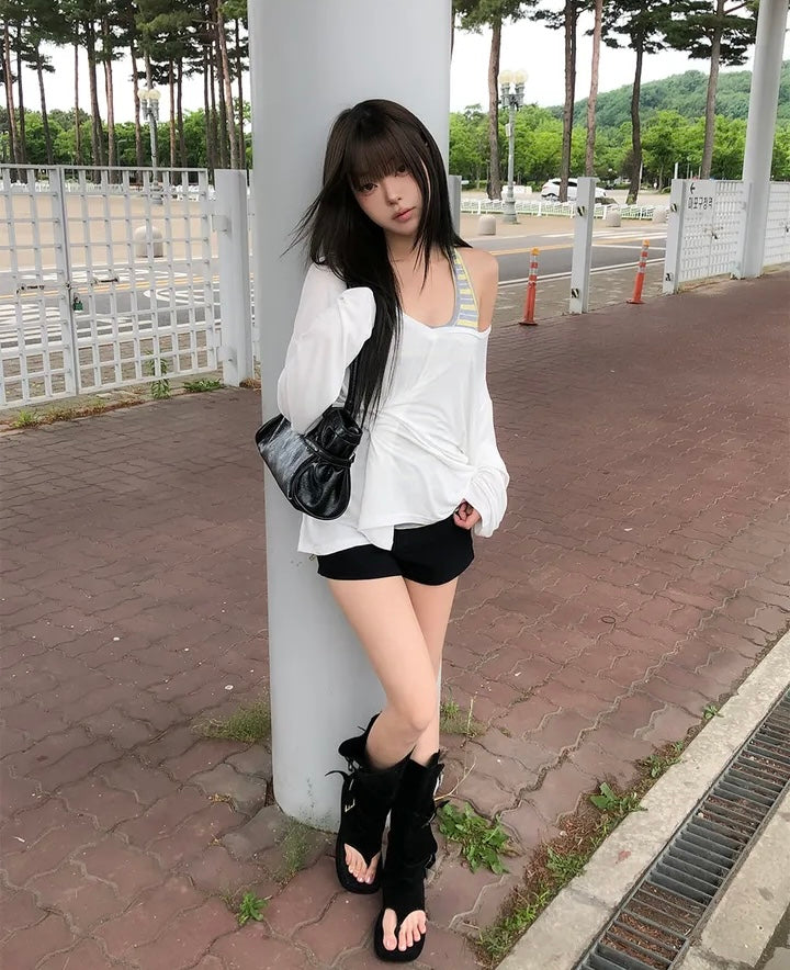 間條掛膊背心 兩色入