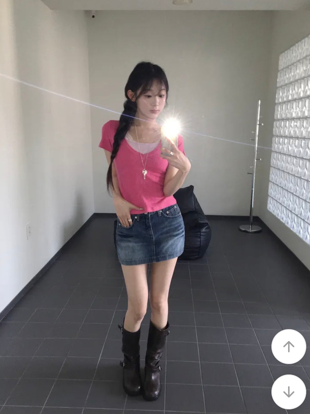 V領坑條短款上衣 五色入