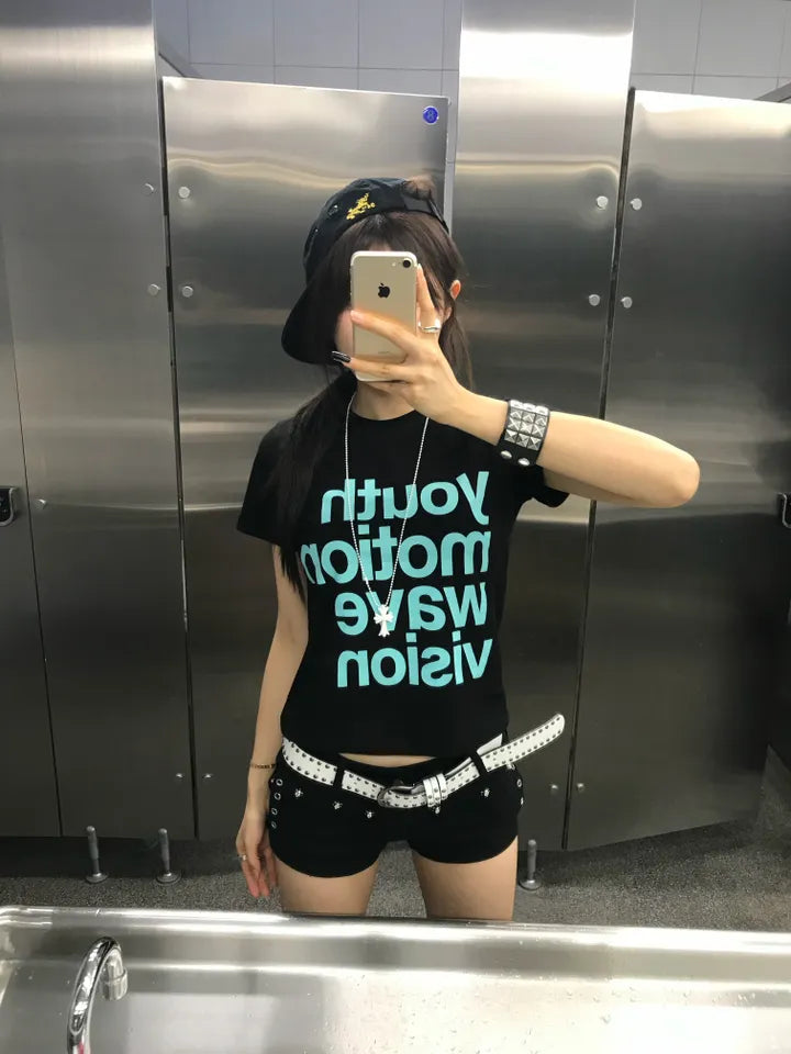 撞色字母短Tee 五色入