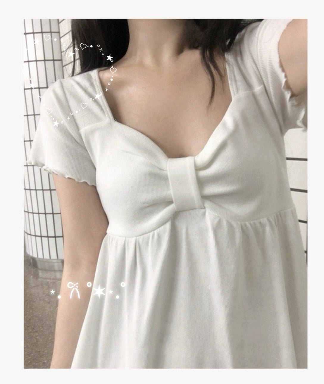 蝴蝶結短袖Top 三色入