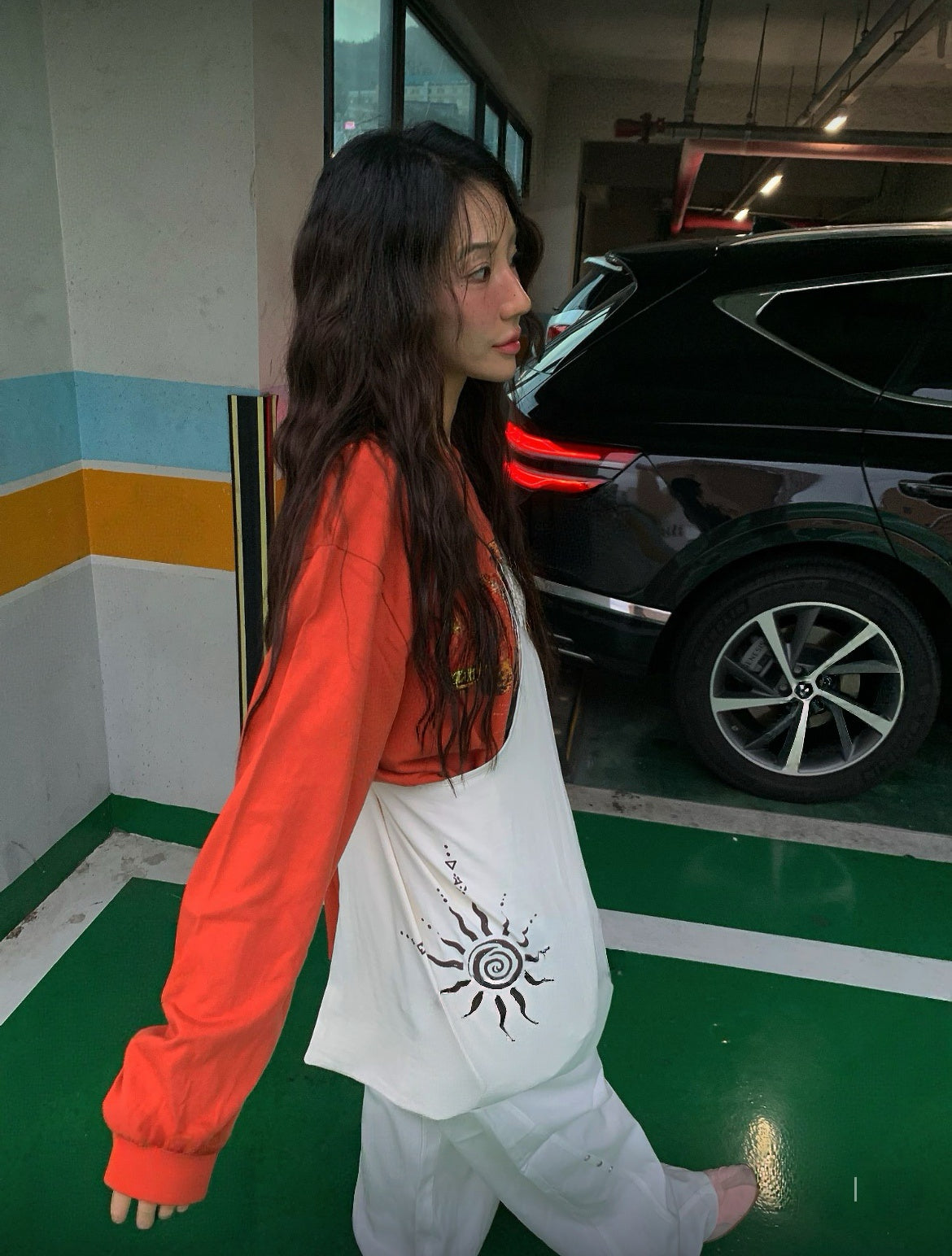 太陽印花掛頸包 兩色入