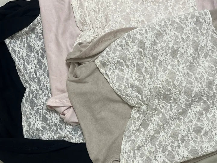 Lace抹胸披肩Top 三色入