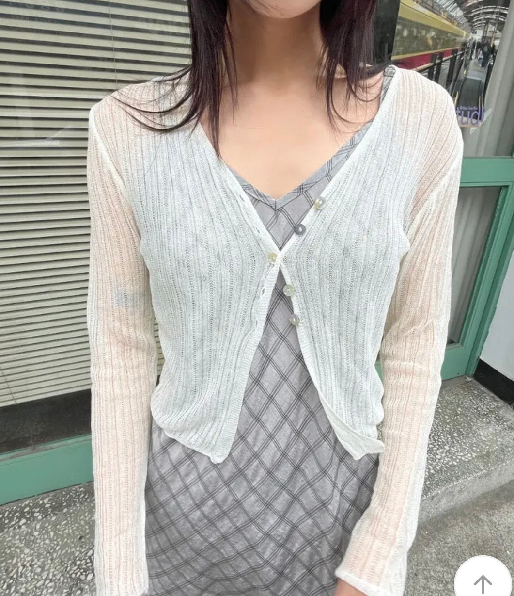 直紋鈕扣薄薄外套 四色入