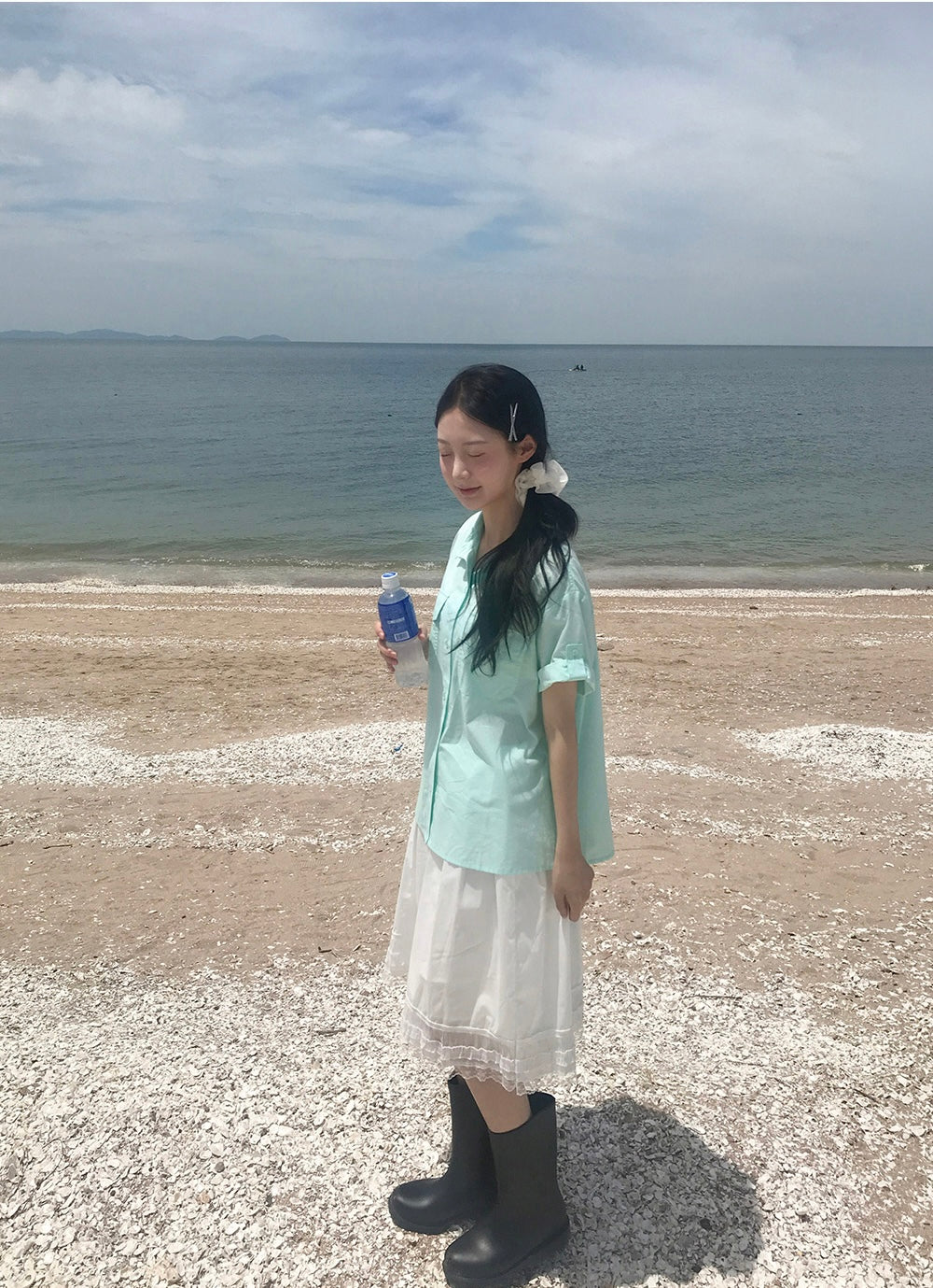 口袋鈕扣短袖襯衫 五色入