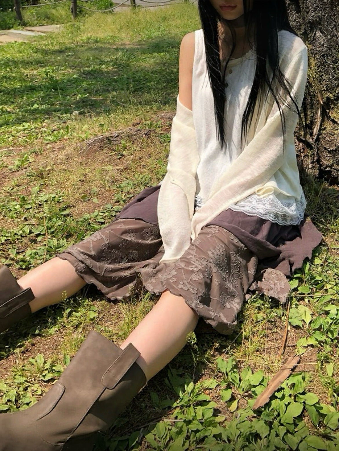 Lace不規則layer半身裙 兩色入