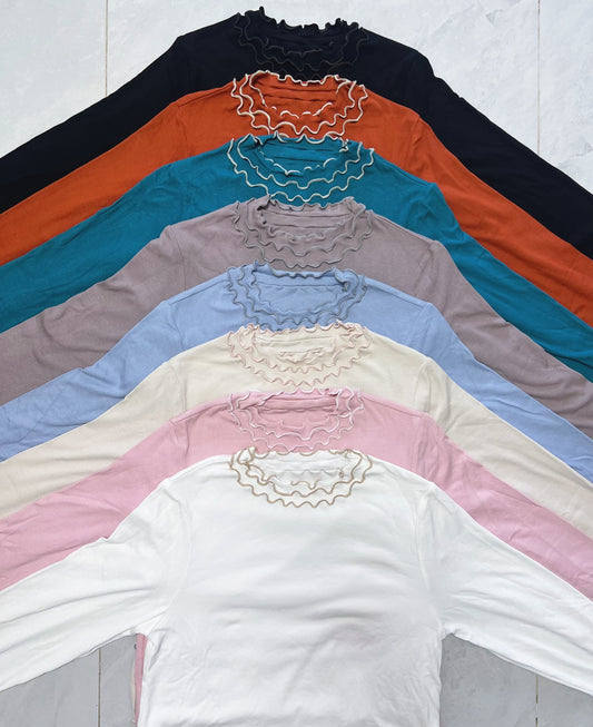 多色層層捲邊Top 九色入