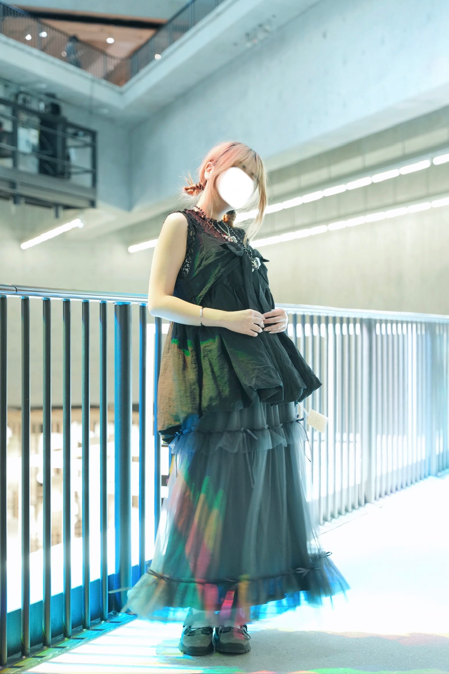 蝴蝶結紗紗花邊半裙 五色入￼
