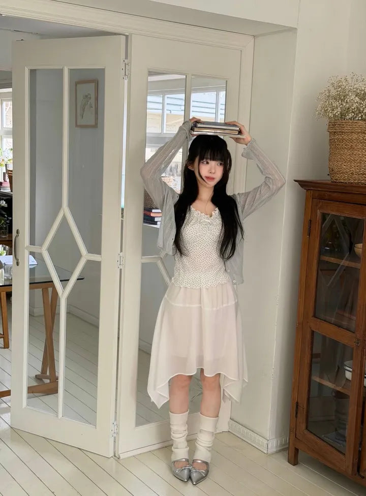 透透紗紗感不規則半身裙 三色入
