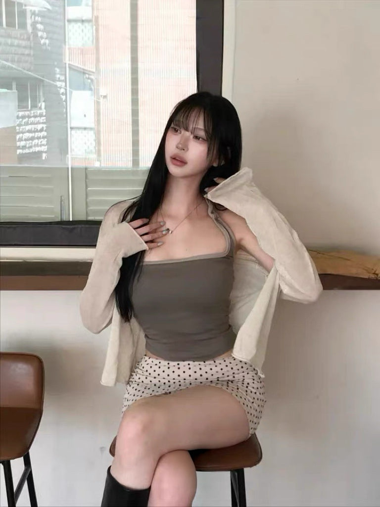 波點網紗短裙 三色入