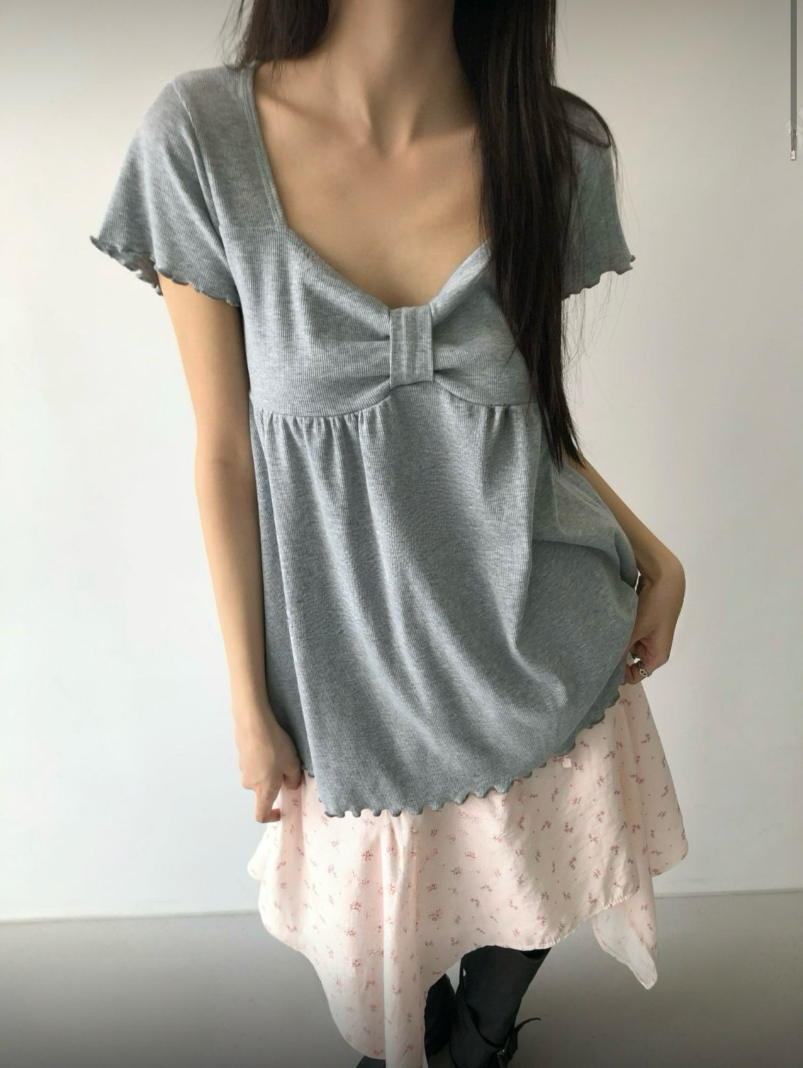 蝴蝶結短袖Top 三色入