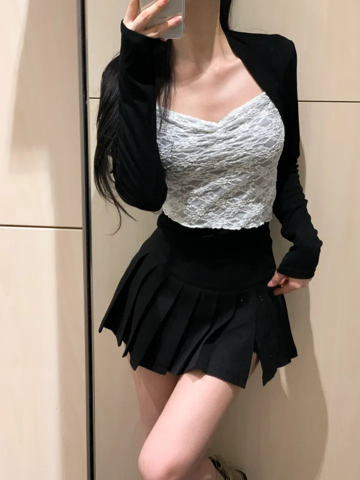 Lace抹胸披肩Top 三色入