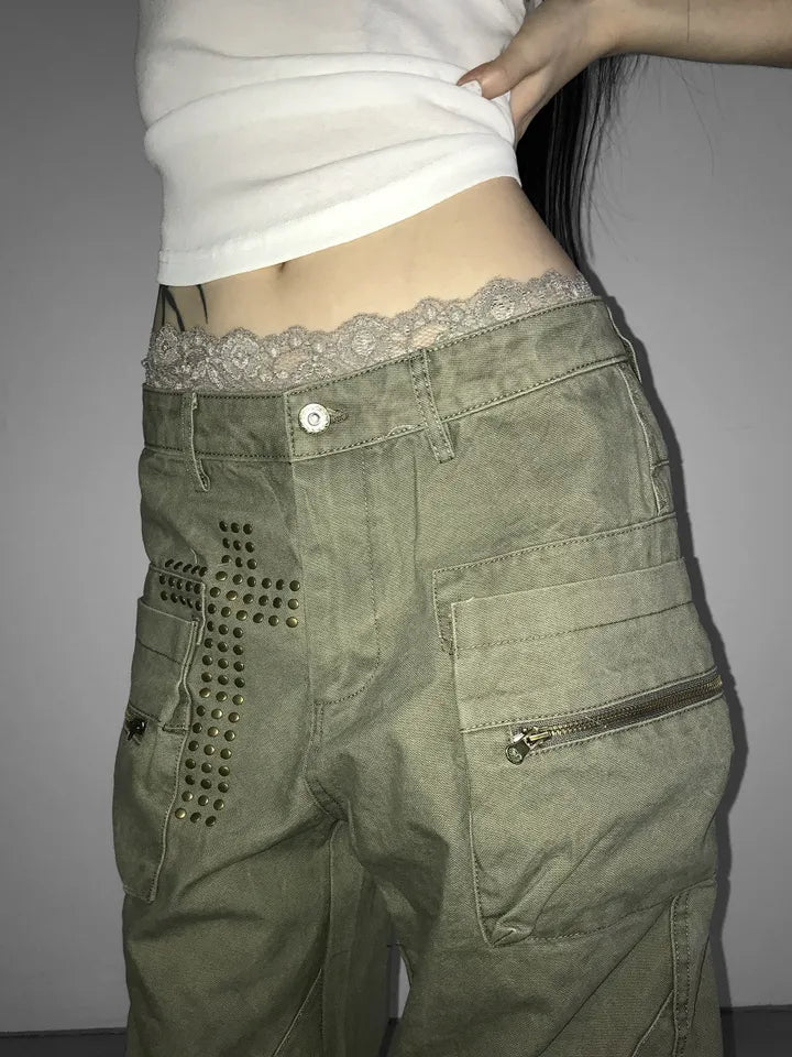 Lace邊打底褲 六色入