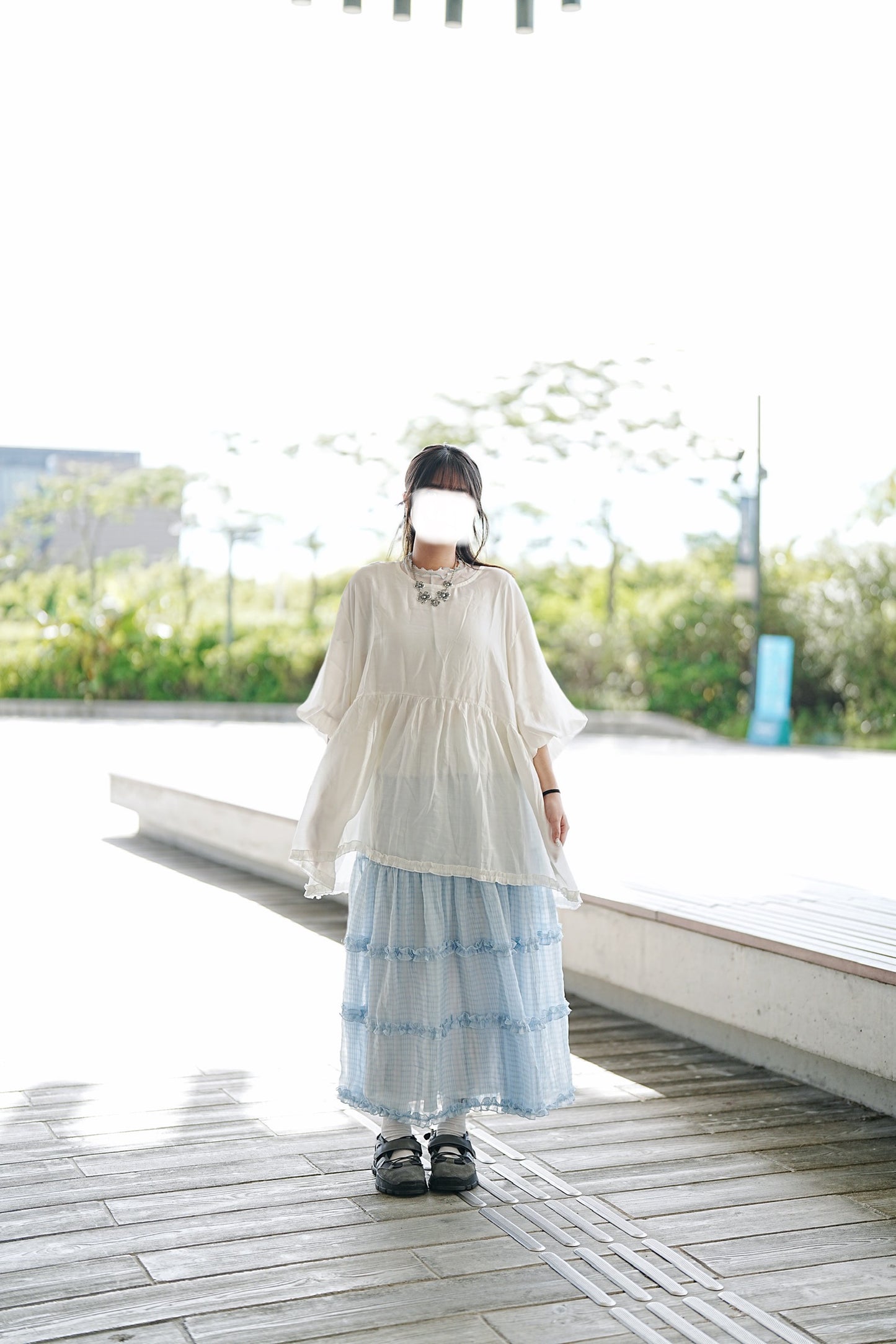 泡泡ruffle top
