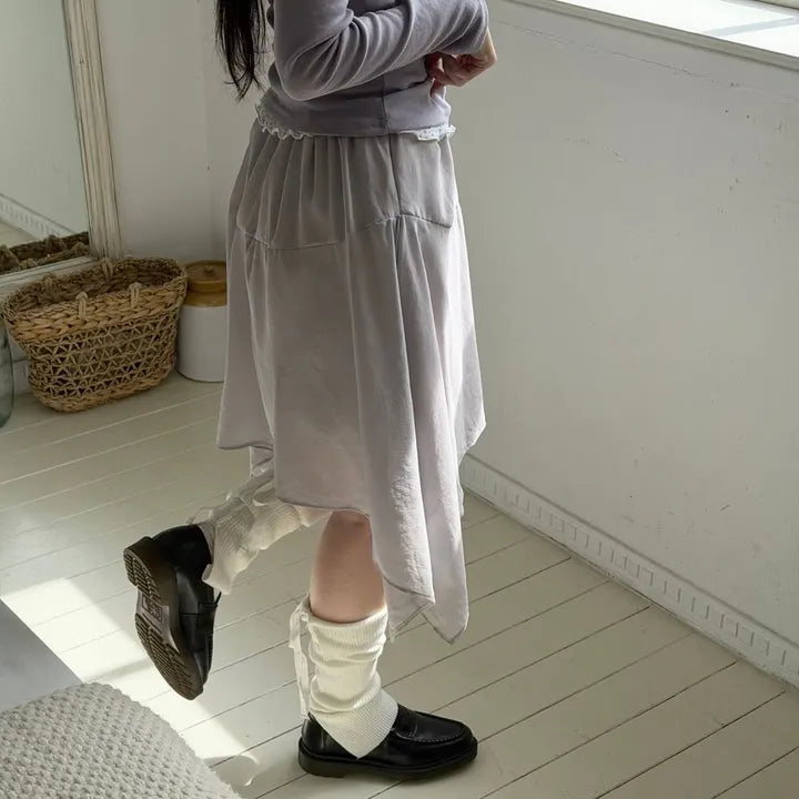 透透紗紗感不規則半身裙 三色入