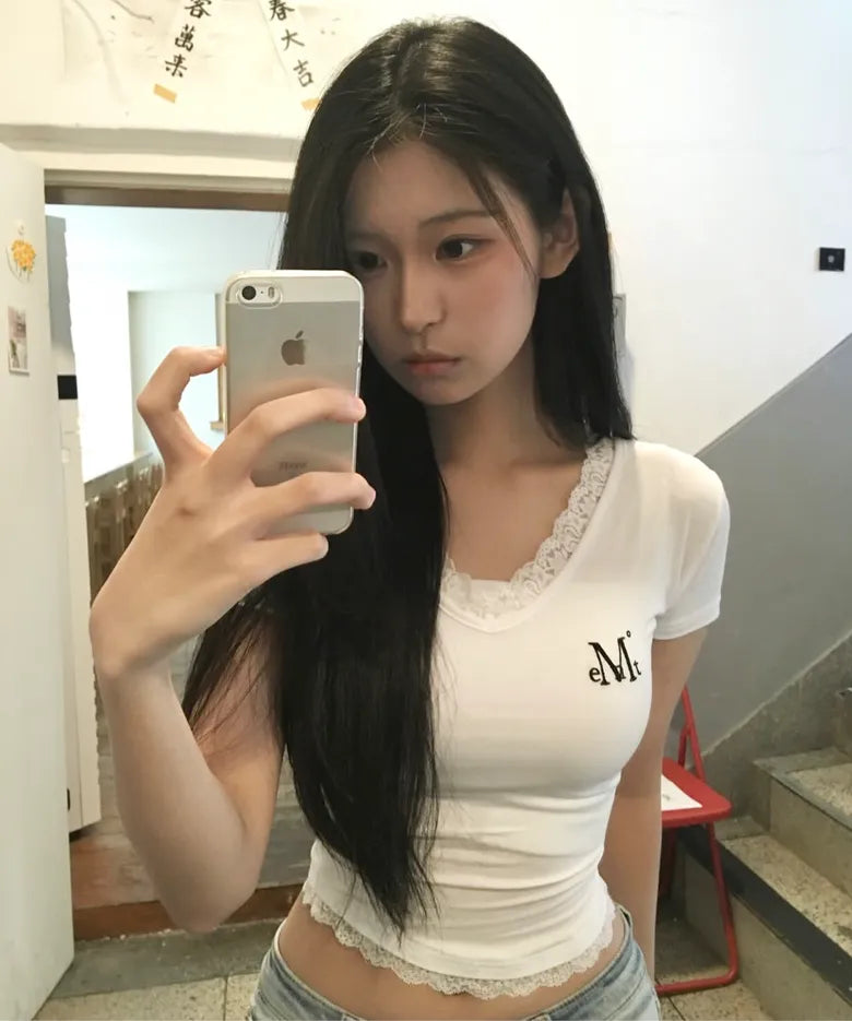 MUCENT Lace貼身短袖Top 三色入