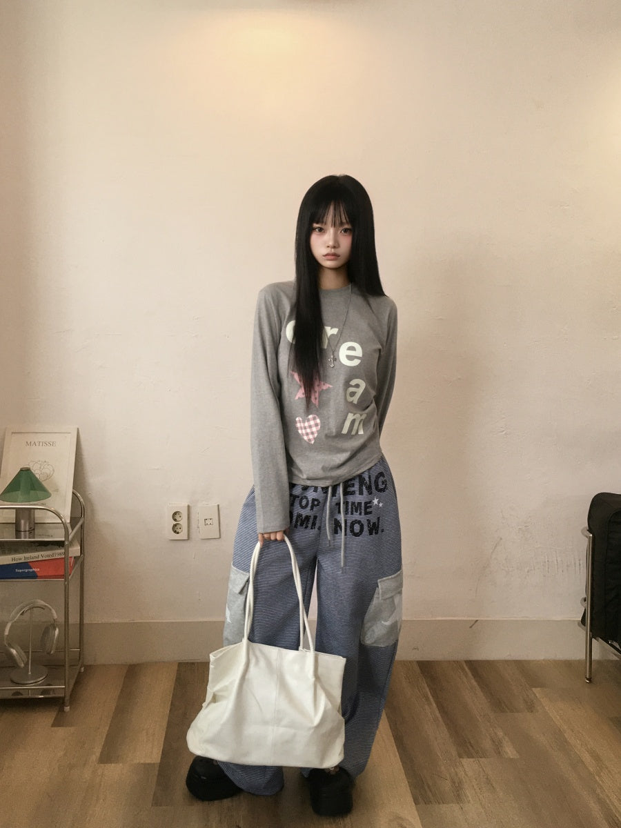 星星愛心印花長袖Top 六色入