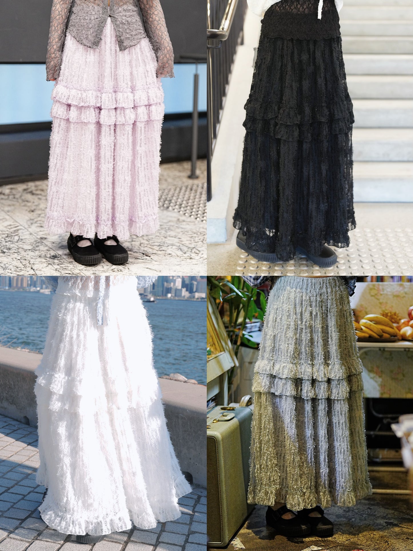 毛毛ruffle cake dress 四色入