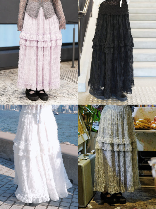 毛毛ruffle cake dress 四色入