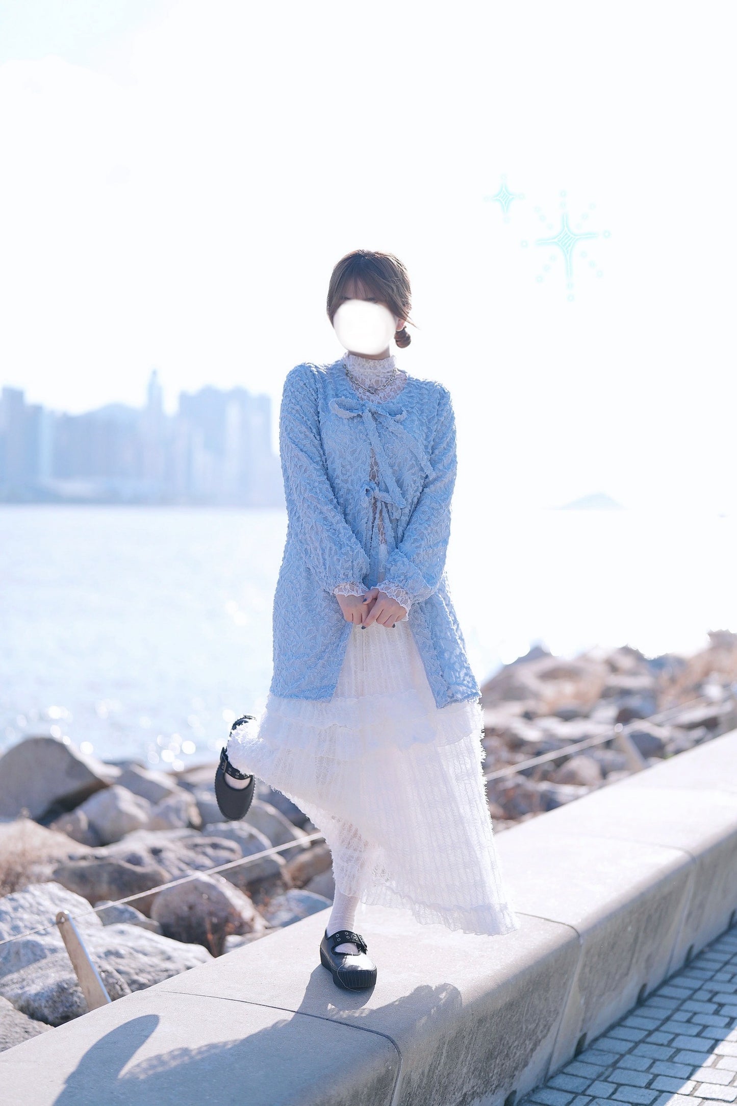 [$179優惠🔥]花花毛毛綁帶外套 三色入