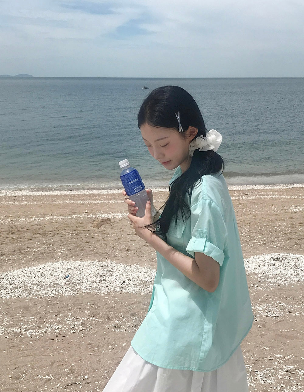 口袋鈕扣短袖襯衫 五色入