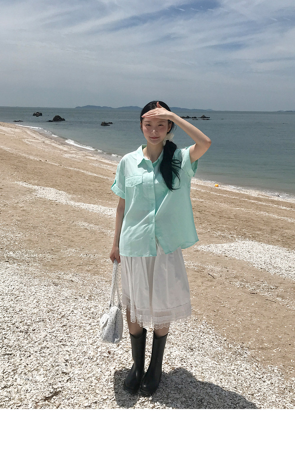 口袋鈕扣短袖襯衫 五色入