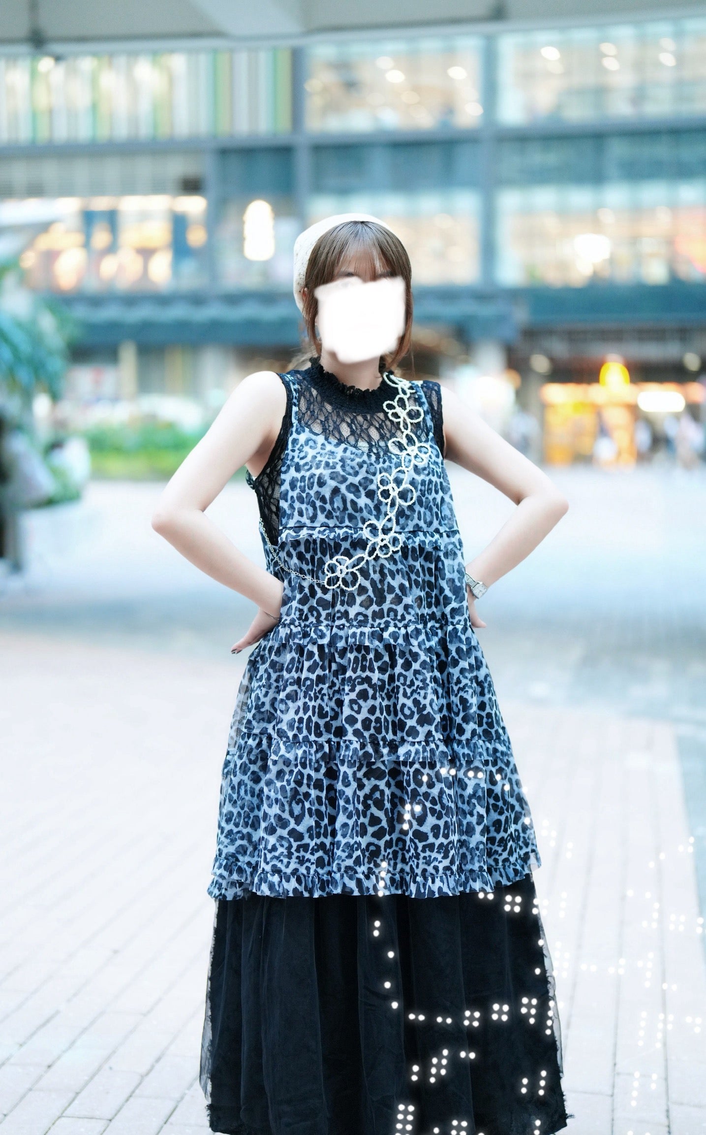 豹紋ruffle吊帶外搭 二色入