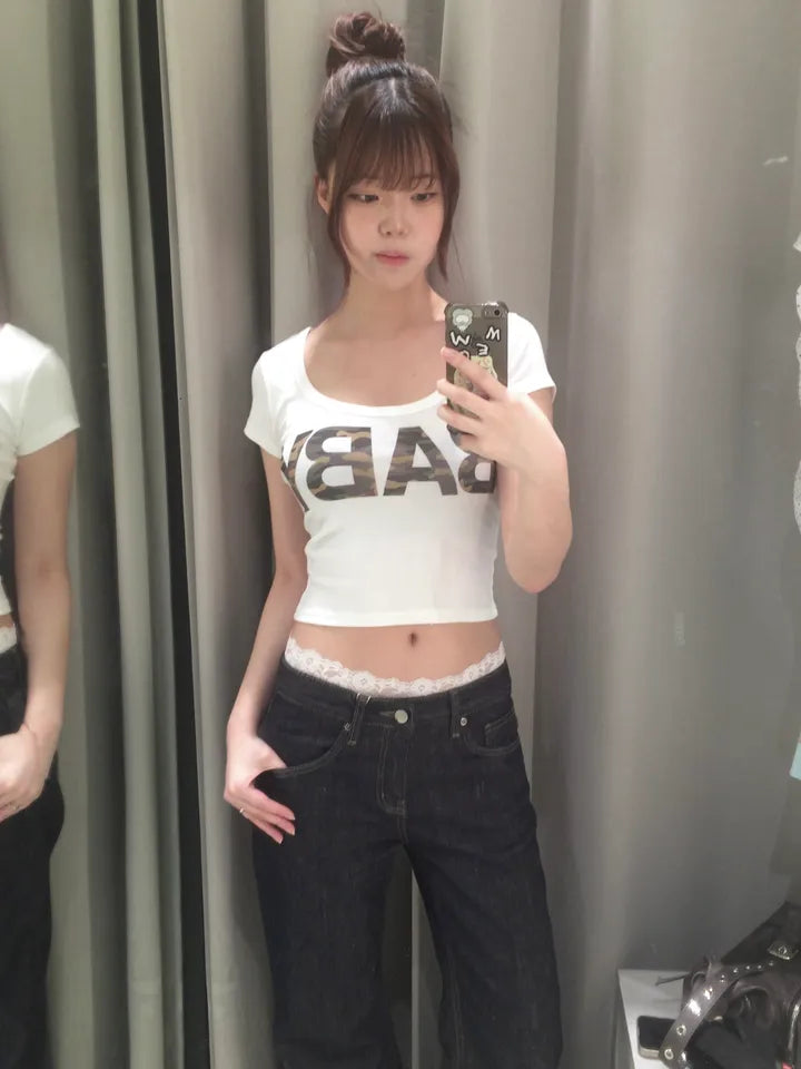 Lace邊打底褲 六色入