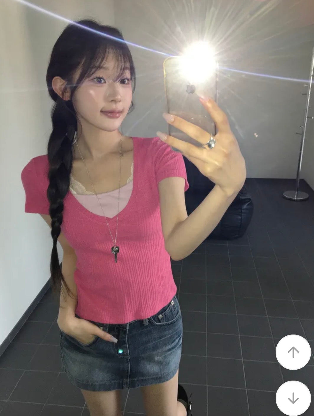 V領坑條短款上衣 五色入