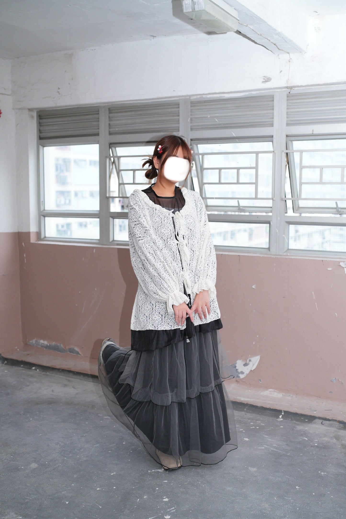 絨面花花ruffle外套 三色入